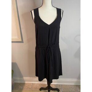 Athleta Savannah Strap Mini Athletic Tie Waist Dress Black Size M NWOT